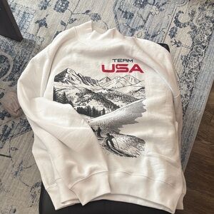 Ralph Lauren White Crewneck Olympic Team USA Sweatshirt